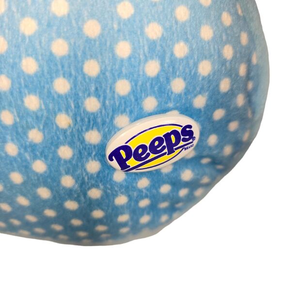 Peeps Commonwealth Plush Blue White Polka Dot‎ Bunny Rabbit Beanie Bottom 9" - Picture 8 of 12